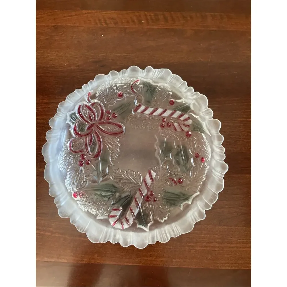 Mikasa Festive Wreath Collection Candy Cane Decorative Candy Dish